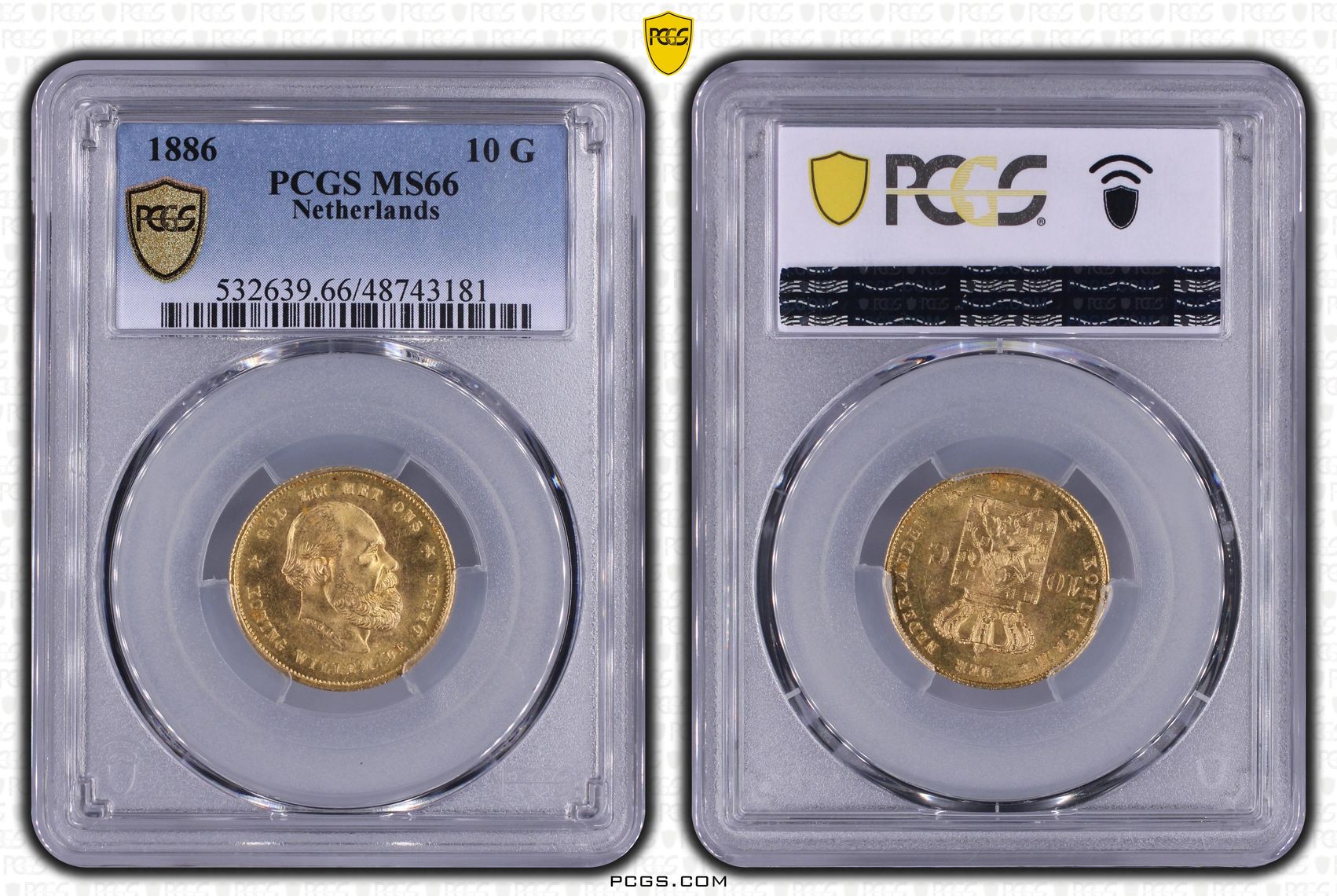 10 Gulden 1886 PCGS MS66 10 Gulden 1886 PCGS MS66