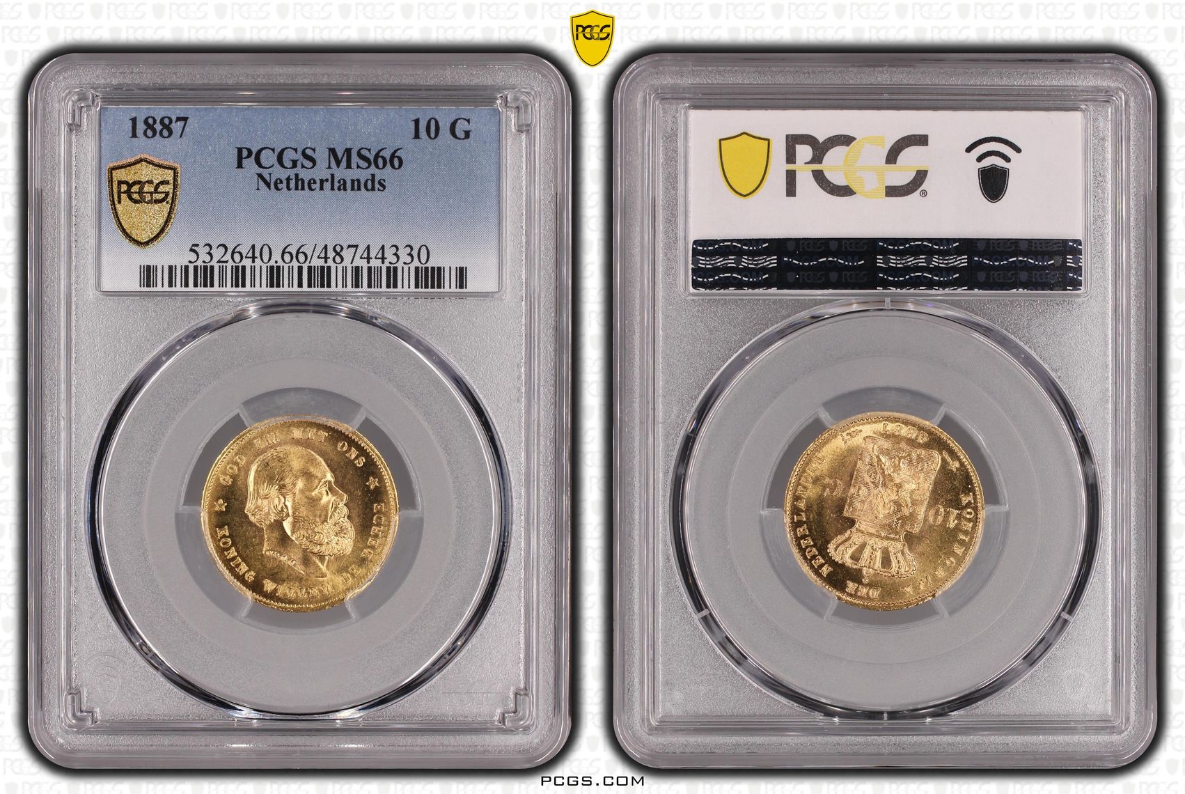 10 gulden 1887 MS66 PCGS 10 gulden 1887 MS66 PCGS