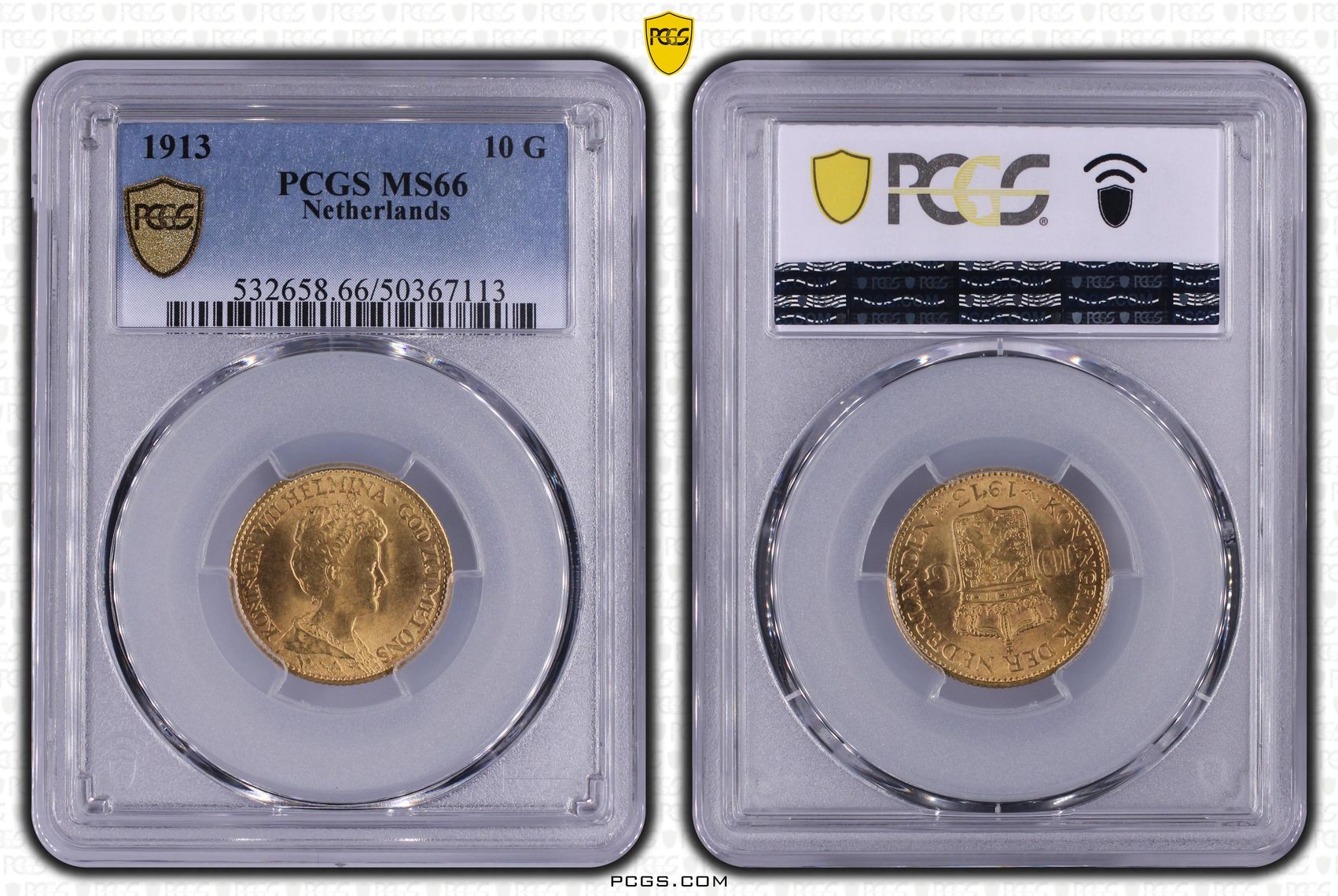 10 gulden 1913 MS66 PCGS 10 gulden 1913 MS66 PCGS