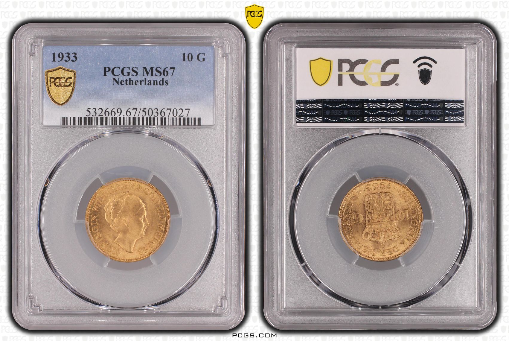 10 gulden 1933 MS67 PCGS 10 gulden 1933 MS67 PCGS