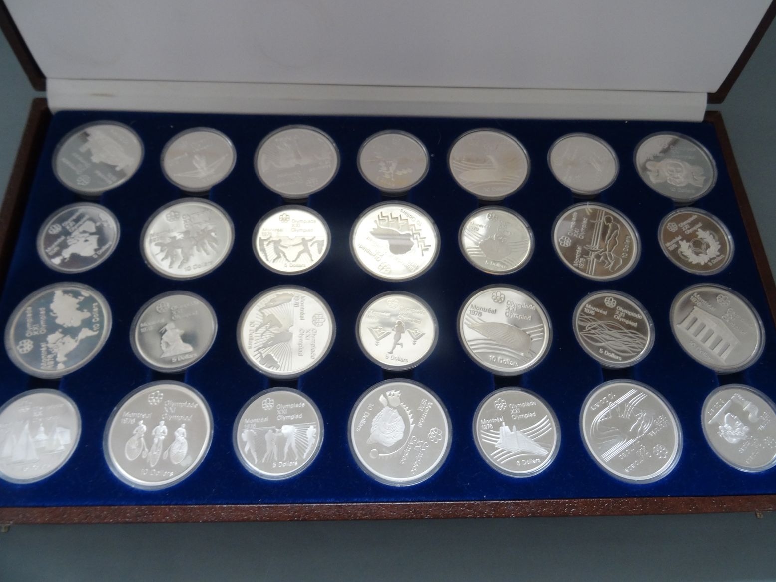 1976 montreal olympic zilver set - close 5 en 10 dollar olympische spelen