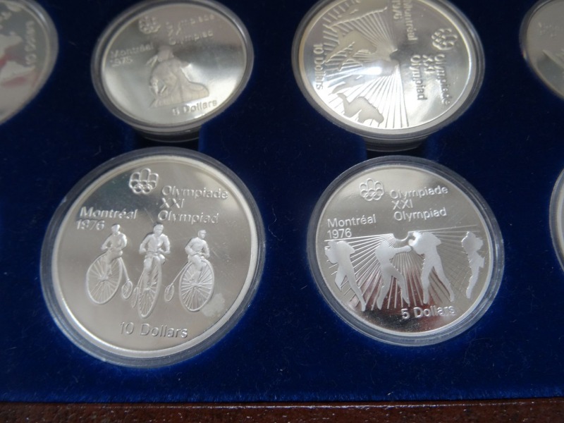1976 montreal olympic zilver set - coin 5 en 10 dollar olympische spelen