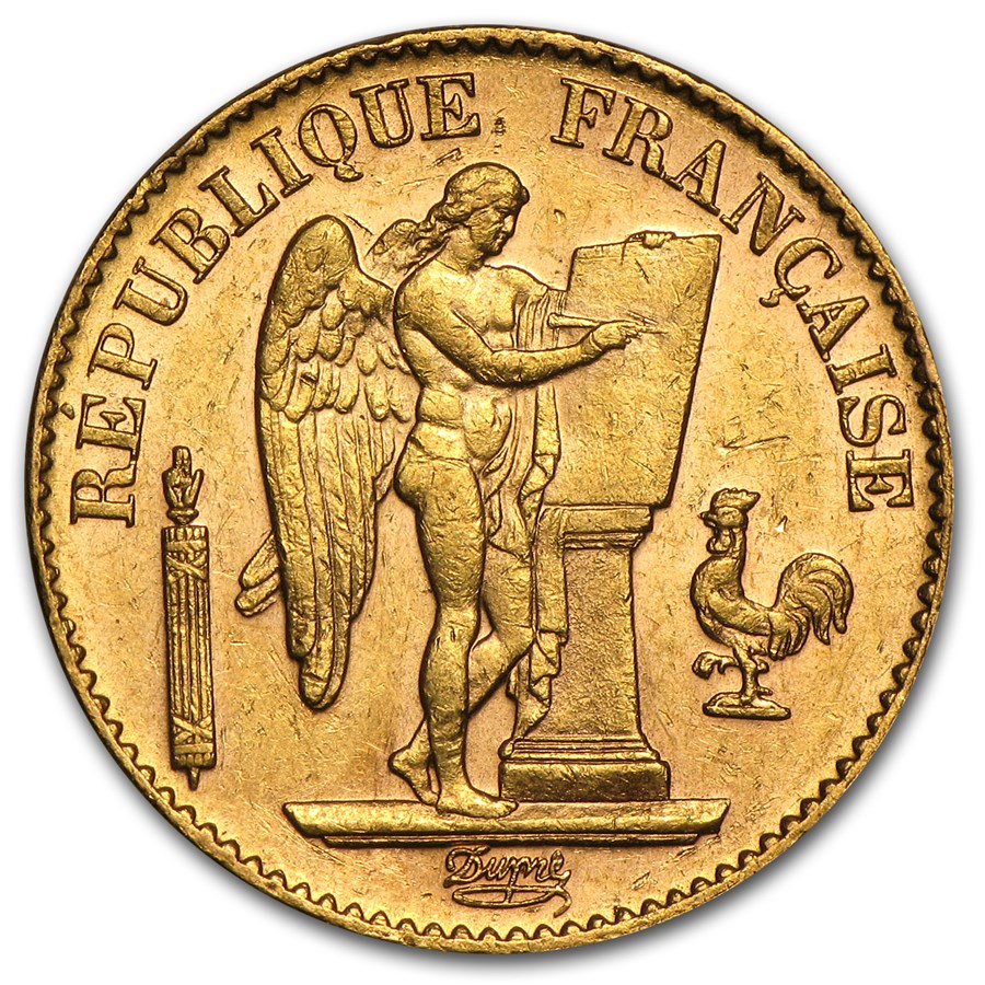 20 franc guardian angel 1871-1898 -front 20 franc guardian angel