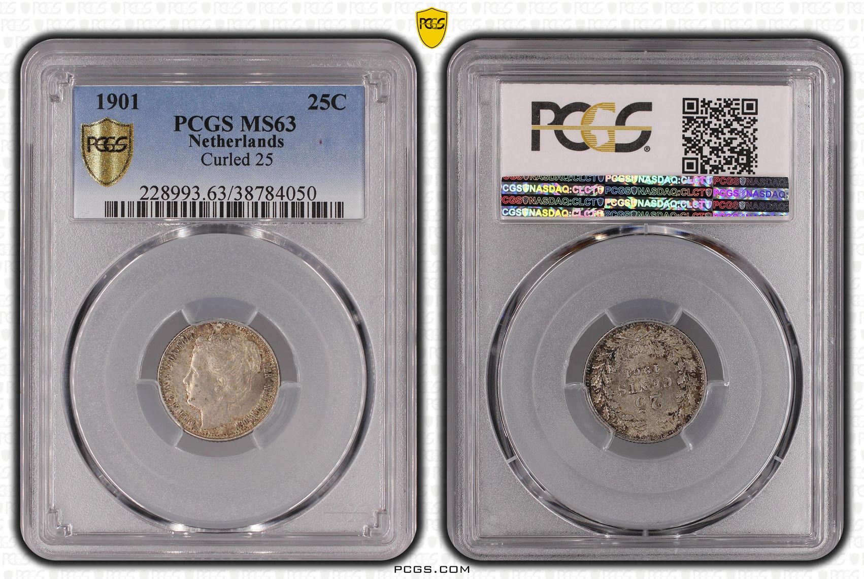 25 cent 1901 Brede Hals PCGS MS63 25 cent 1901 Brede Hals PCGS MS63