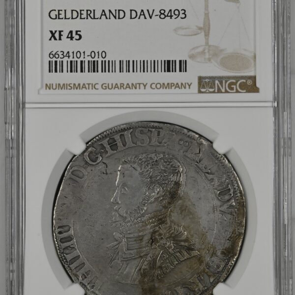 Gelderland Philipsdaalder 1561 Nijmegen Bourgondisch kruis NGC XF45