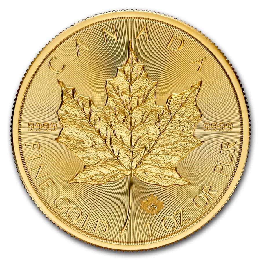 Gouden Canadian Maple Leaf 1 oz 2024 front 101munten Gouden Canadian Maple Leaf 1 oz 2024