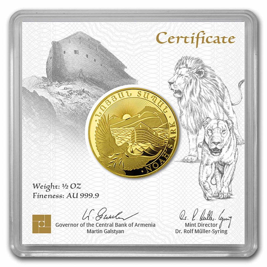 Gouden Noah Ark 0.5oz 2024 back 101munten Gouden Noah Ark 1/2 oz 2024