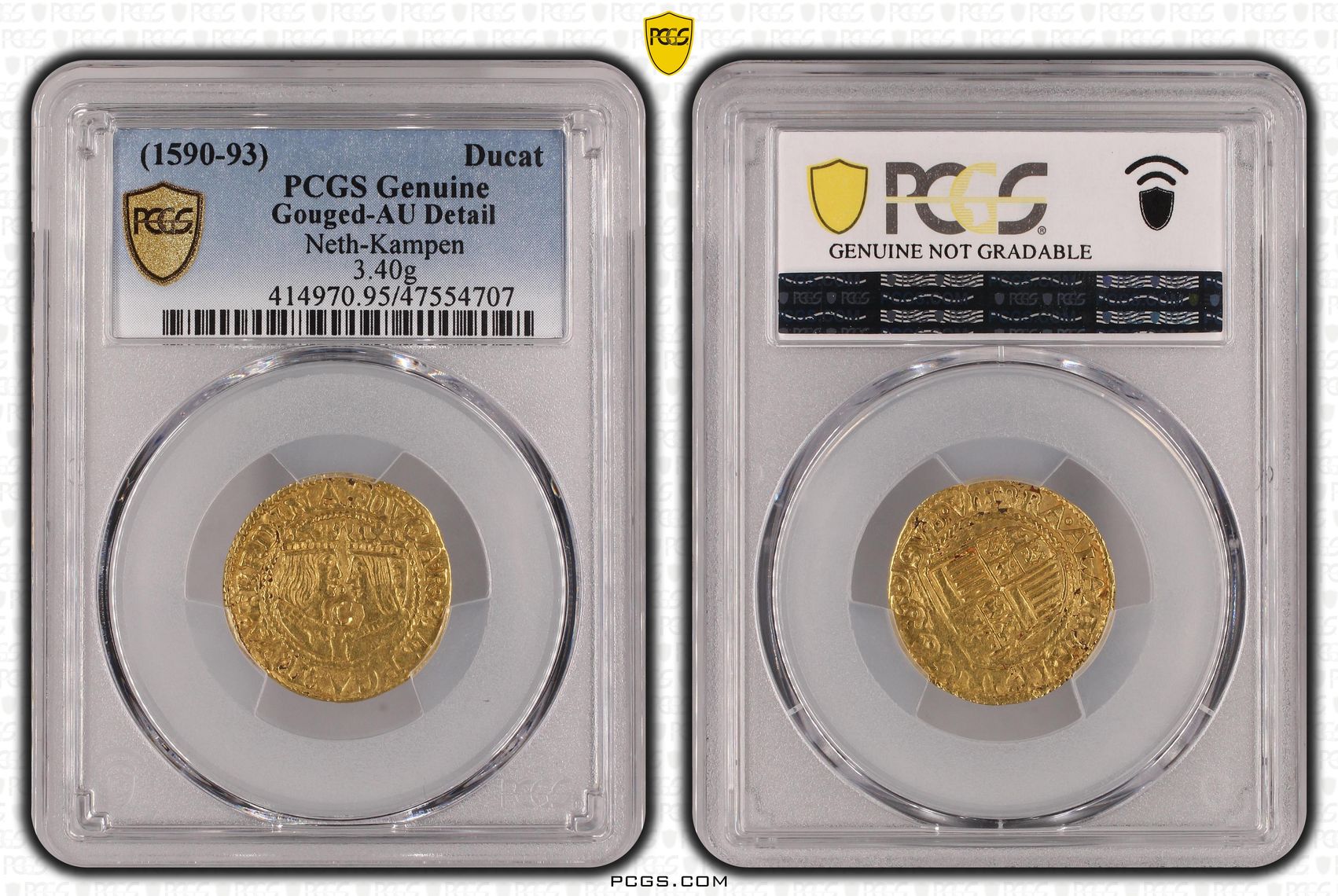 Kampen gouden dukaat 1590-1593 Spaans type me C van Campen.1 Kampen gouden dukaat 1590-1593 Spaans type me C van Campen