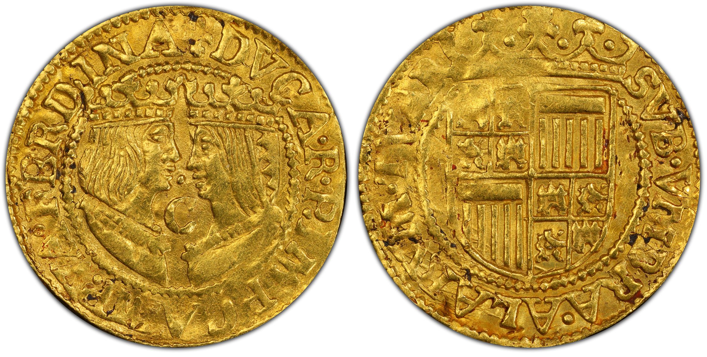 Kampen gouden dukaat 1590-1593 Spaans type me C van Campen Kampen gouden dukaat 1590-1593 Spaans type me C van Campen