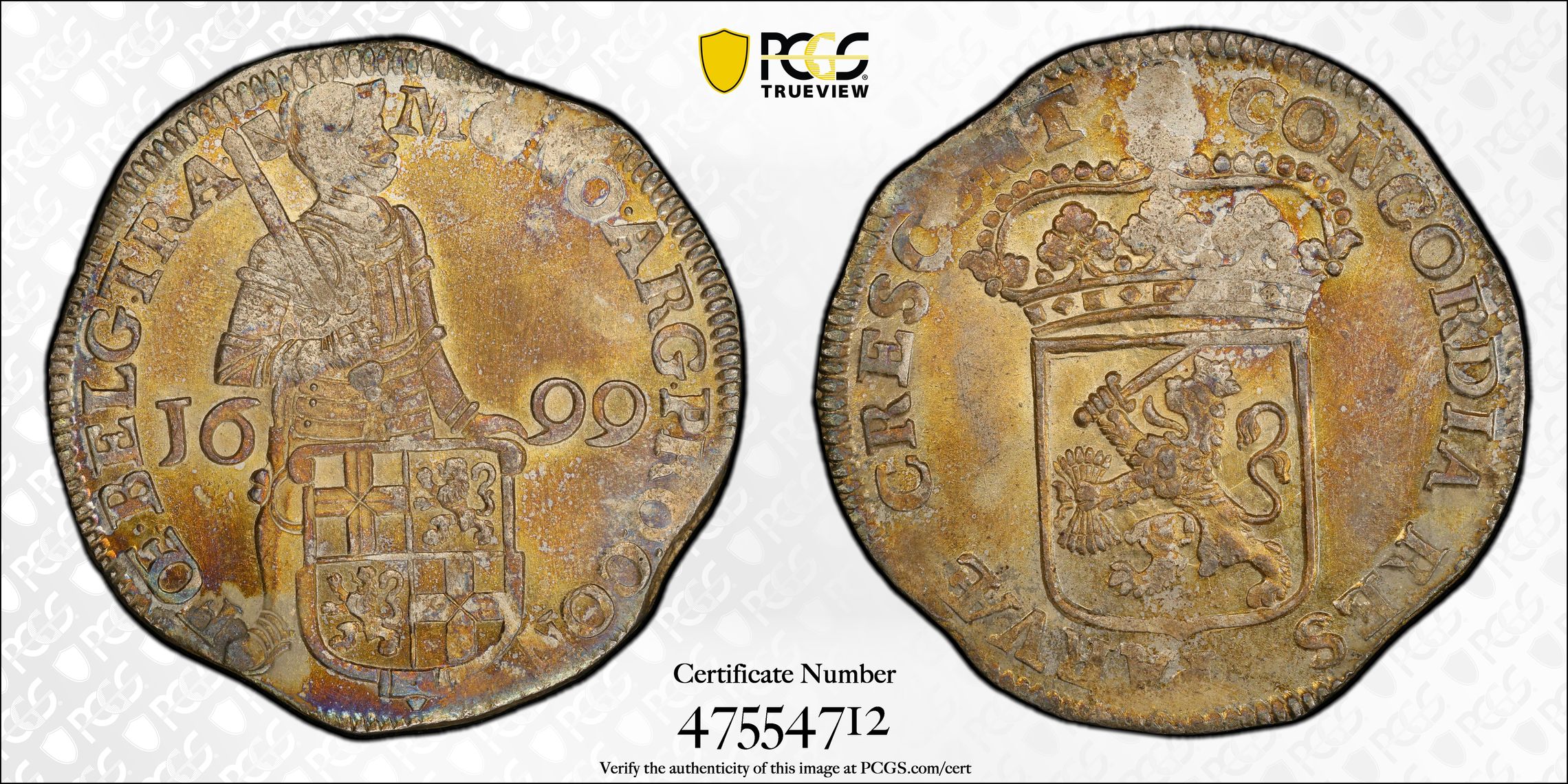 Utrecht Zilveren Dukaat 1699 unc details Utrecht Zilveren Dukaat 1699 unc details