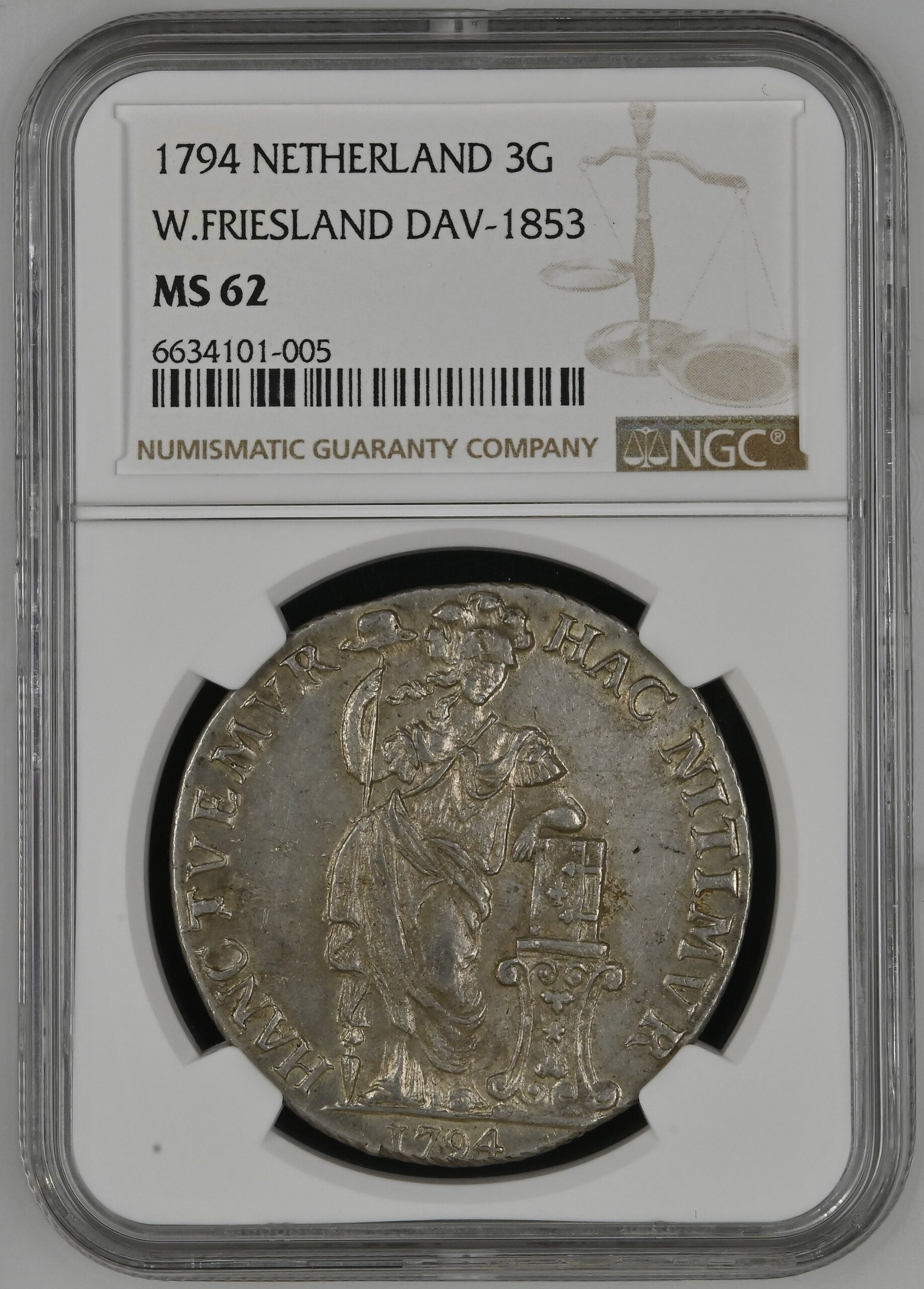 West Friesland 3 gulden 1794 Generaliteits MS62 NGC West Friesland 3 gulden 1794 Generaliteits MS62 NGC