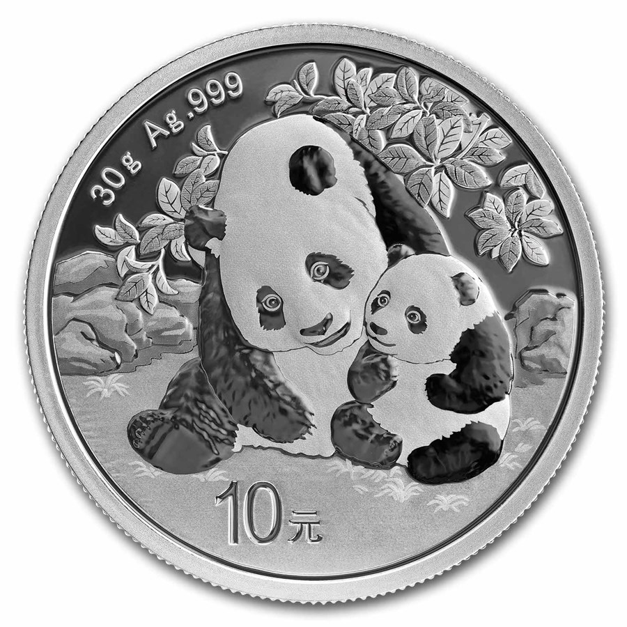 china panda 1 oz 2024 -front chinese panda 30 gram 2024