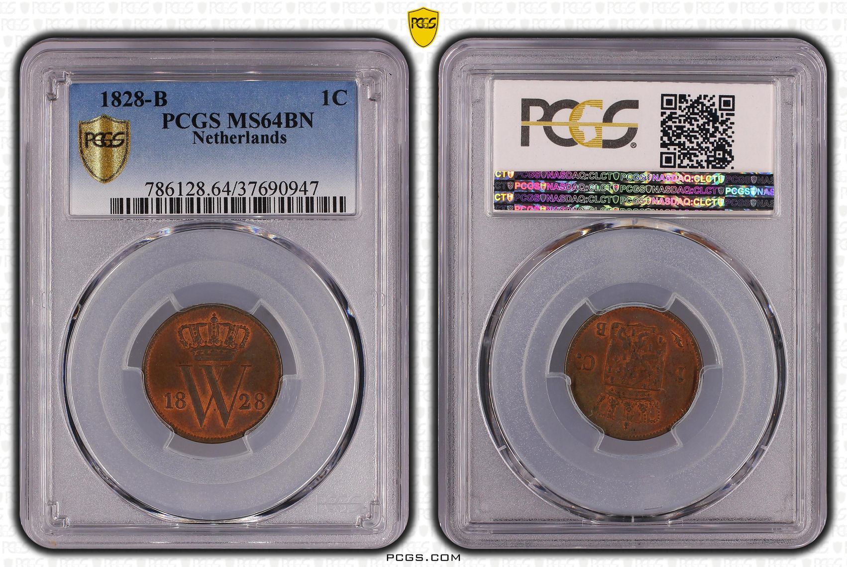 1 cent 1828 Brussel MS64 BN PCGS 1 cent 1828 Brussel MS64 BN PCGS