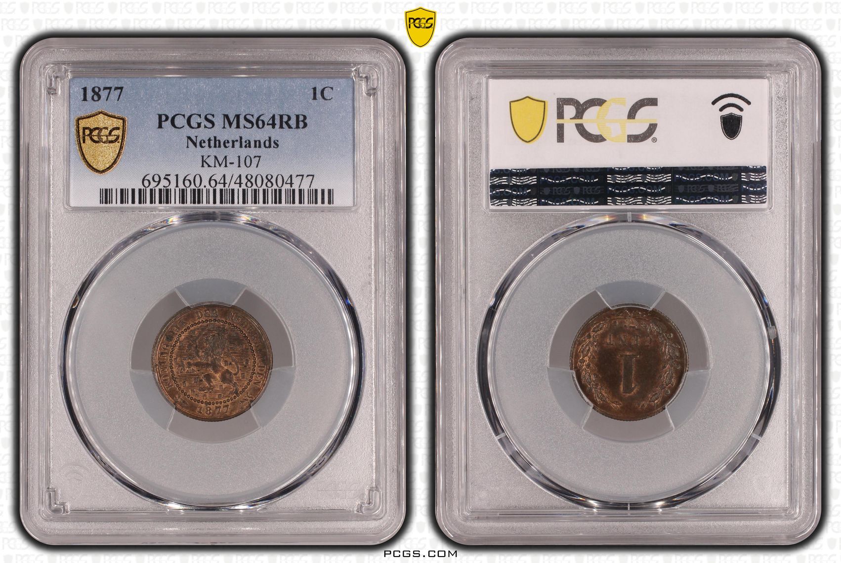 1 cent 1877 Complete serie 1 cent 1877 t/m 1884 PCGS gecertificeerd