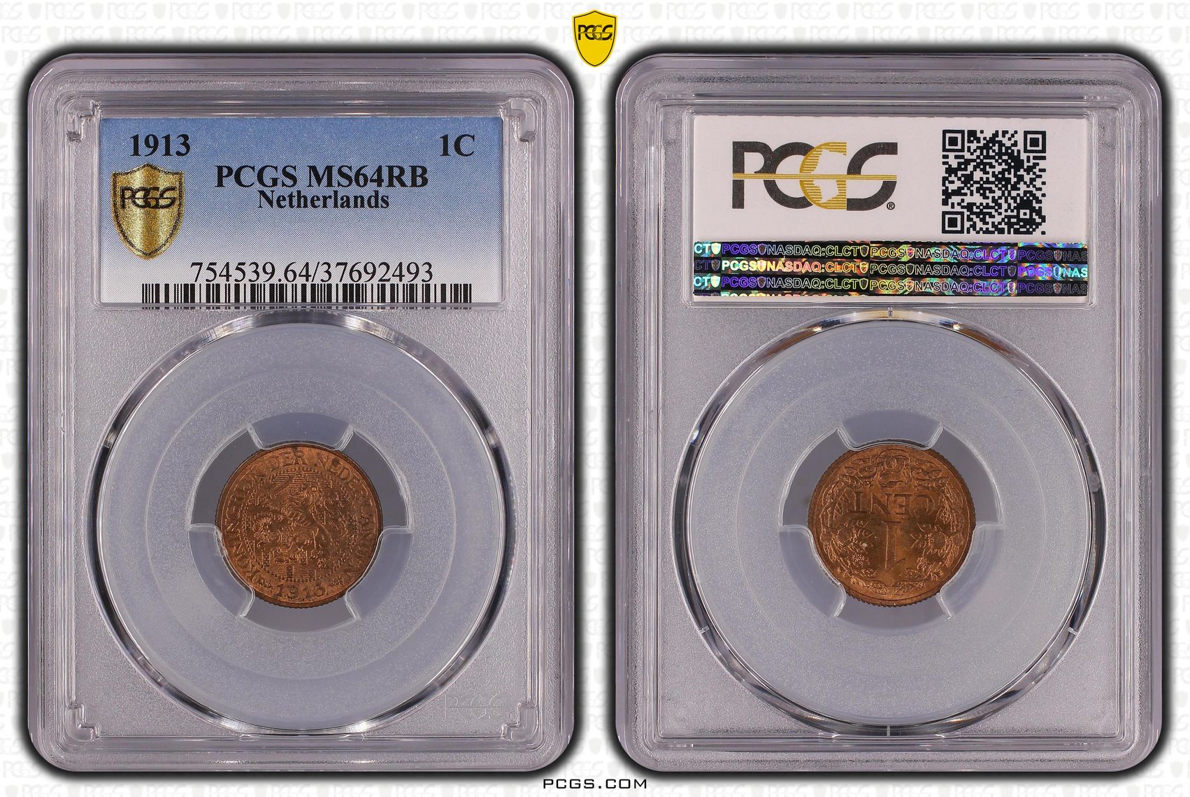 1 cent 1913 MS64 RB Ongezwart PCGS 1 cent 1913 MS64 RB Ongezwart PCGS