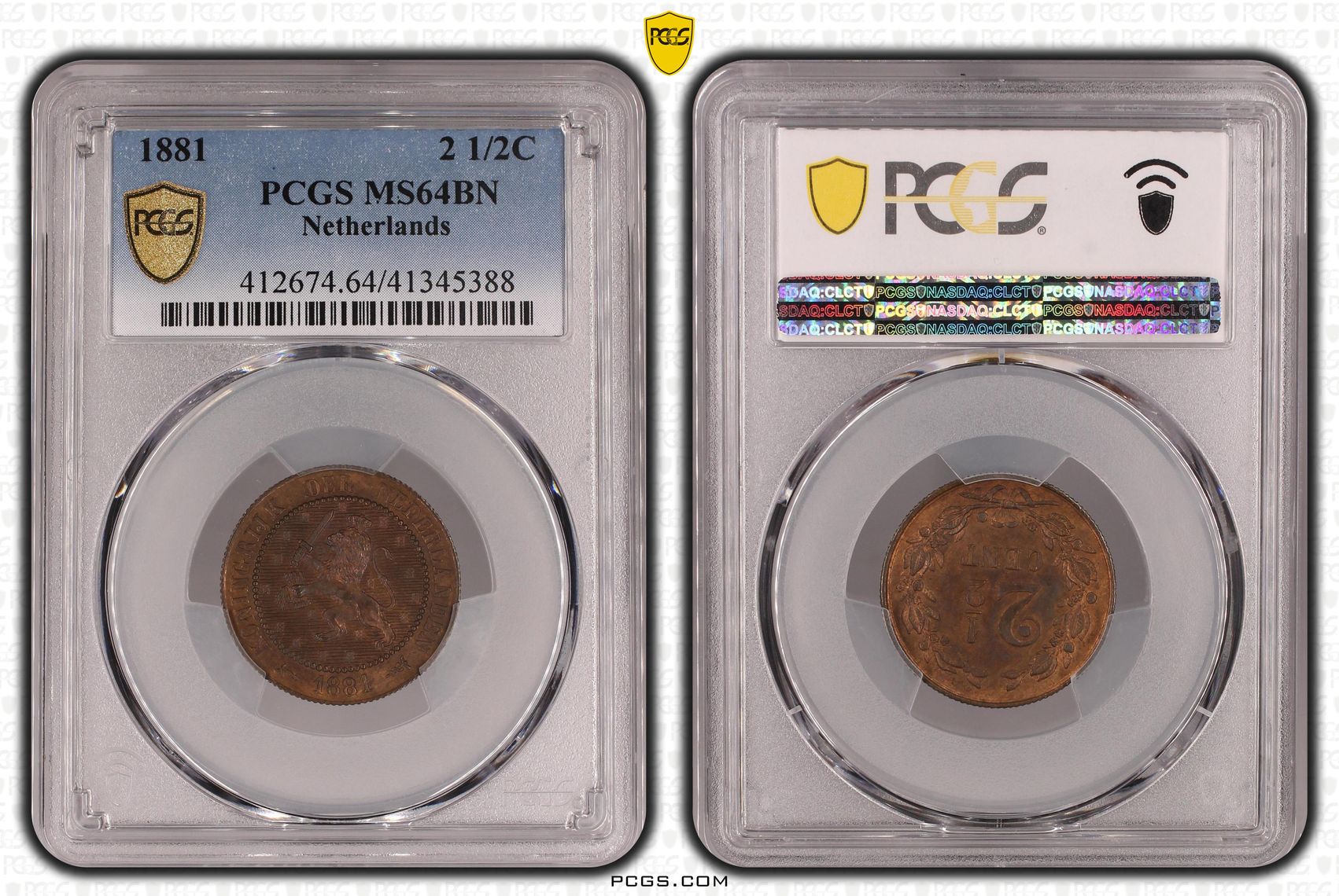 2.5 cent 1881 MS64 BN PCGS 2 1/2 cent 1881 MS64 BN PCGS