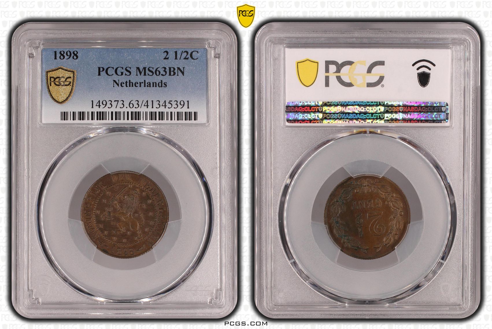 2.5 cent 1898 MS63 BN PCGS 2 1/2 cent 1898 MS63 BN PCGS