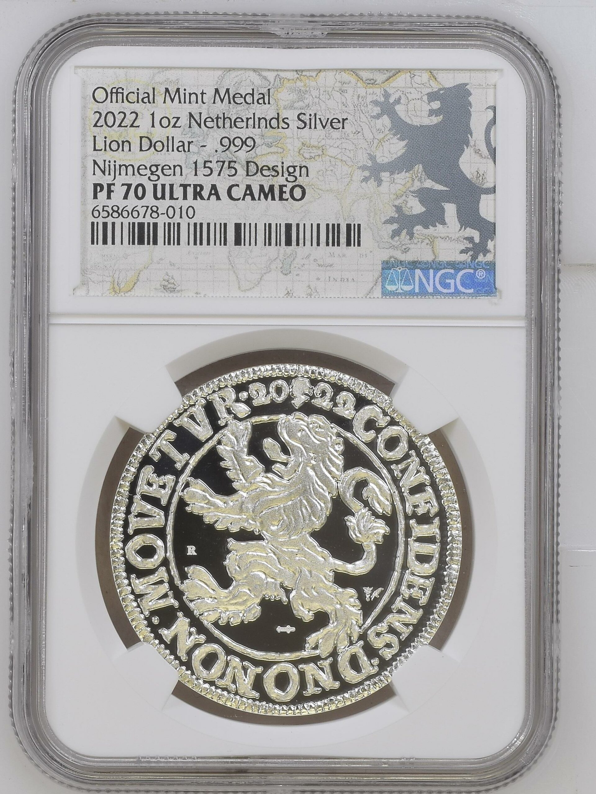 NGC6586678-010_OBV Leeuwendaalder 2022 Nijmegen 1 oz PF70UCAM