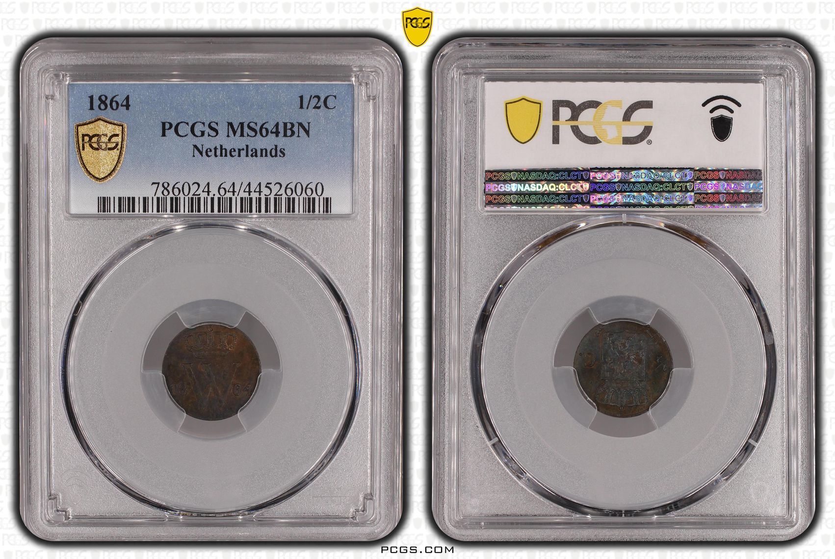 0.5 cent 1864 PCGS MS64 bn Single finest 1/2 cent 1864 PCGS MS64 bn Single finest