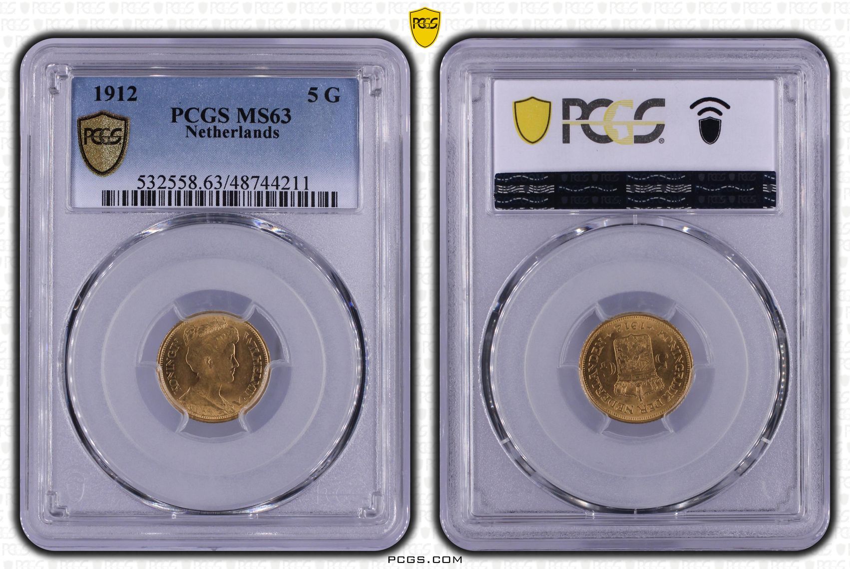 5 gulden 1912 MS63 PCGS 5 gulden 1912 MS63 PCGS