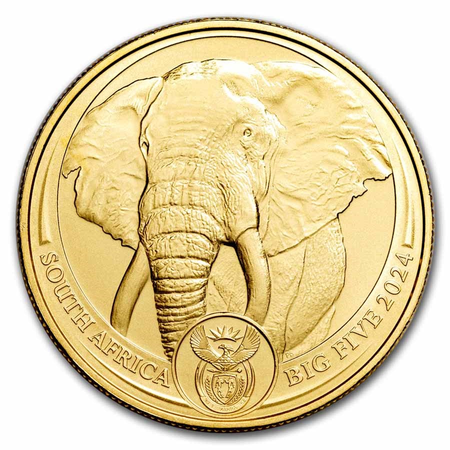 big five elephant 1 oz goud 2024 -front big five