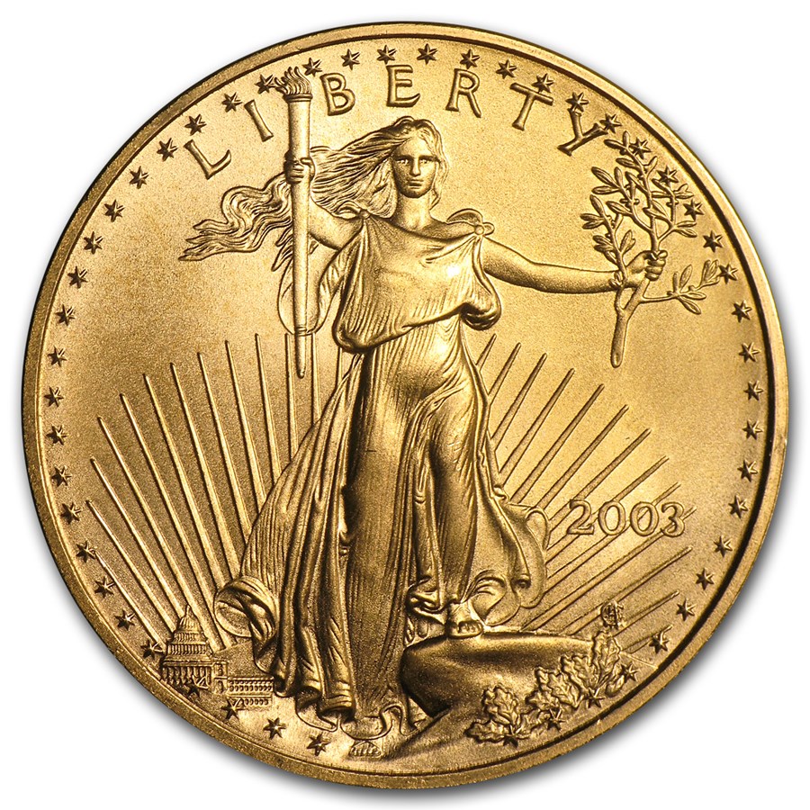 gouden american eagle 1 oz 2003 -front gouden american eagle 1 oz 2003