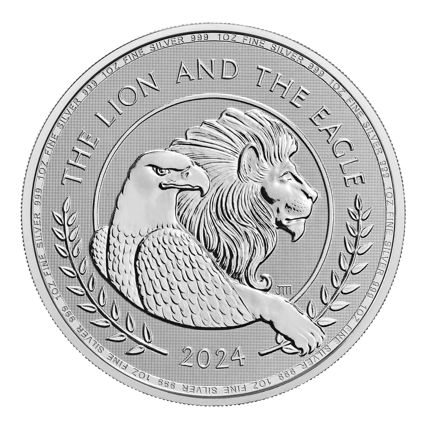 lion and the eagle 1 oz zilver 2024 -front lion and the eagle