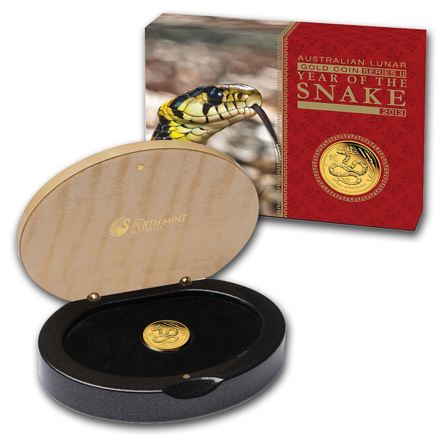 year of the Snake 1.10 oz proof lunar II goud -box