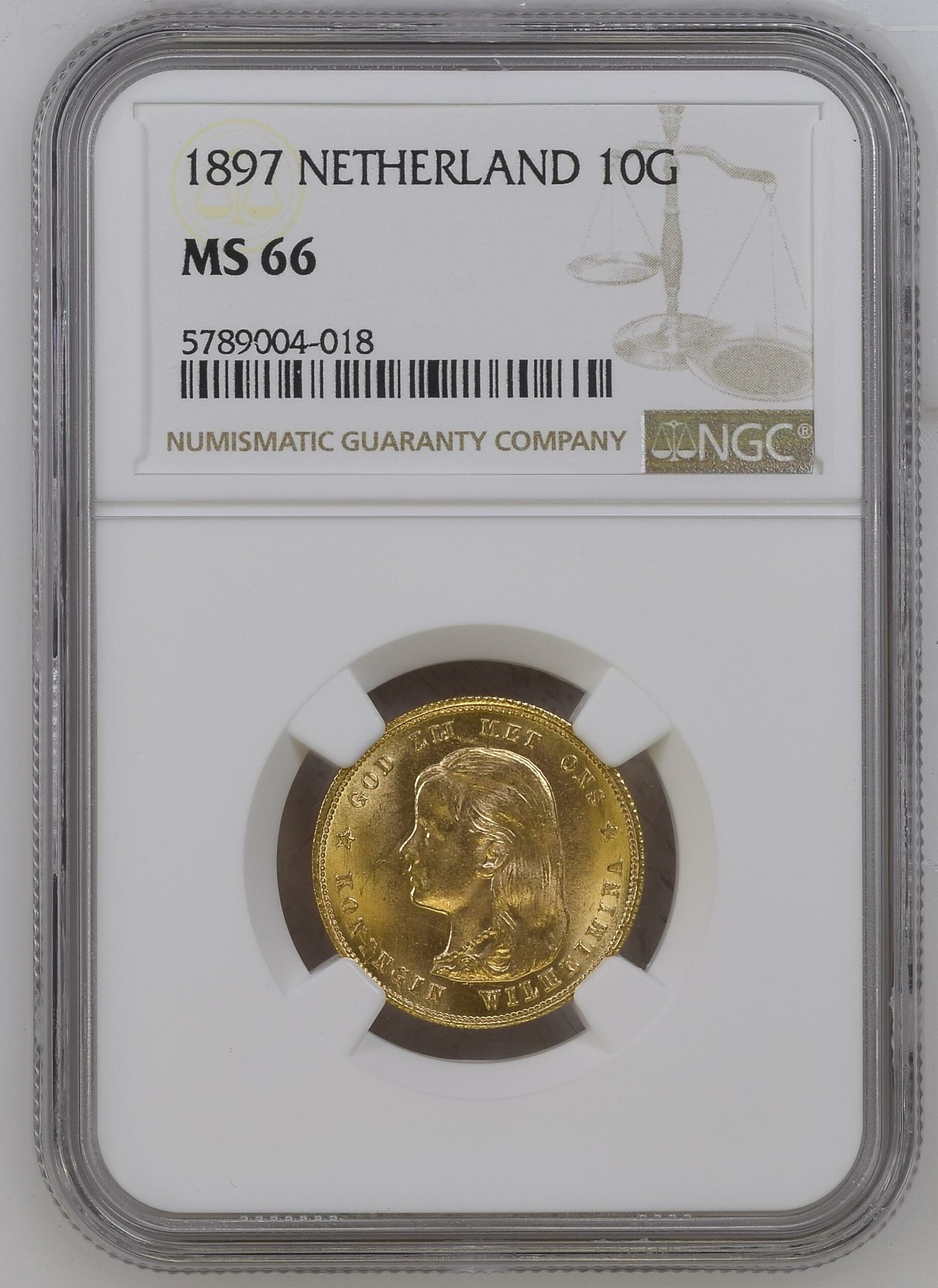 10 gulden 1897 MS66 Dubbele 7 NGC 10 gulden 1897 MS66 Dubbele 7 NGC