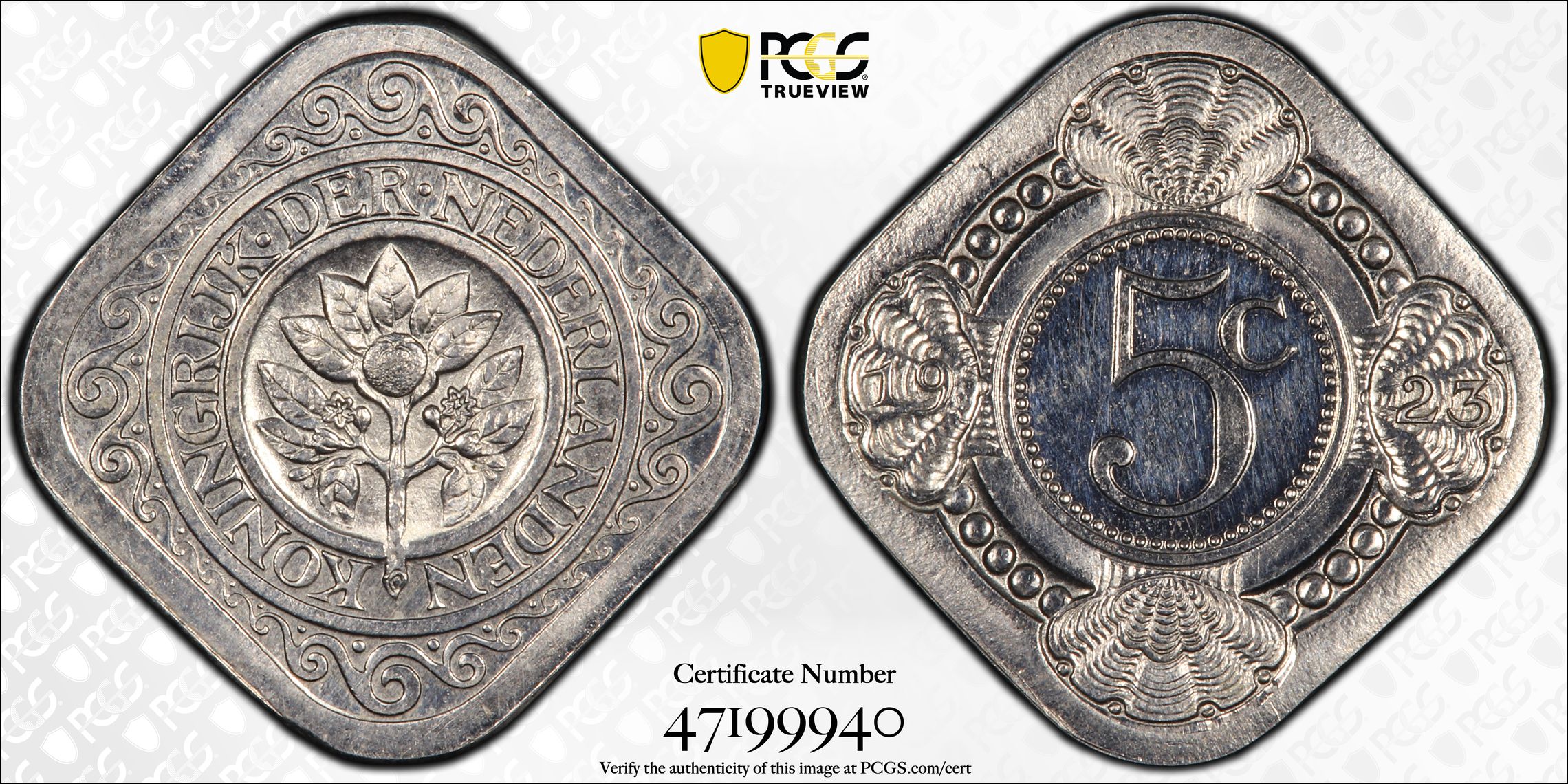 5 cent 1923 Proof PR64 PCGS cert. 278902327 5 cent 1923 Proof PR64 PCGS cert. 278902327