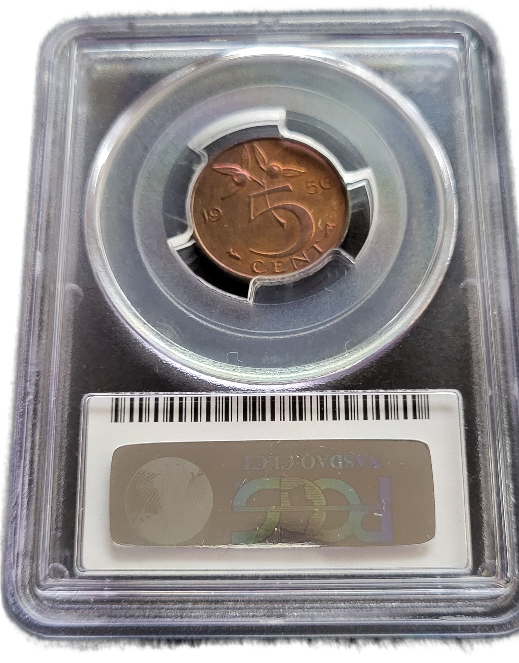 5 cent 1956 proof -back