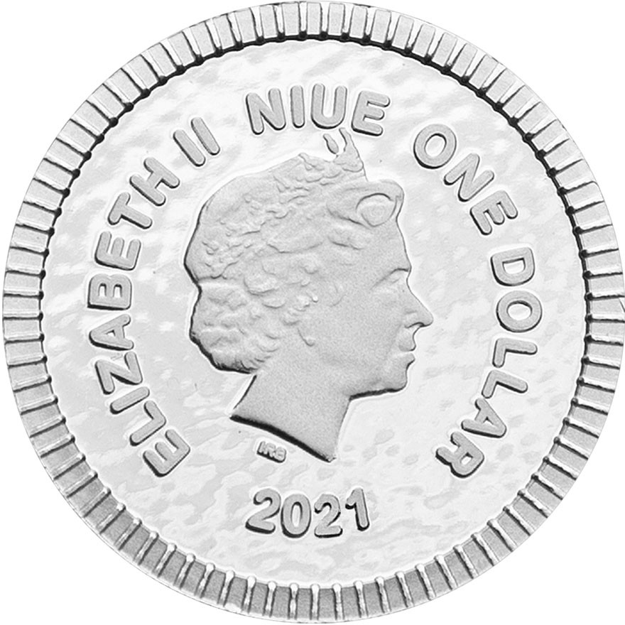 Niue Athenian Owl 0.25 oz 2021 back 101munten Athenian Owl