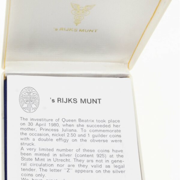 Rijksmunt zilverset doosje Rijksmunt zilverset 1980 doosje voor zilveren dubbele kop gulden en 2 1/2 gulden
