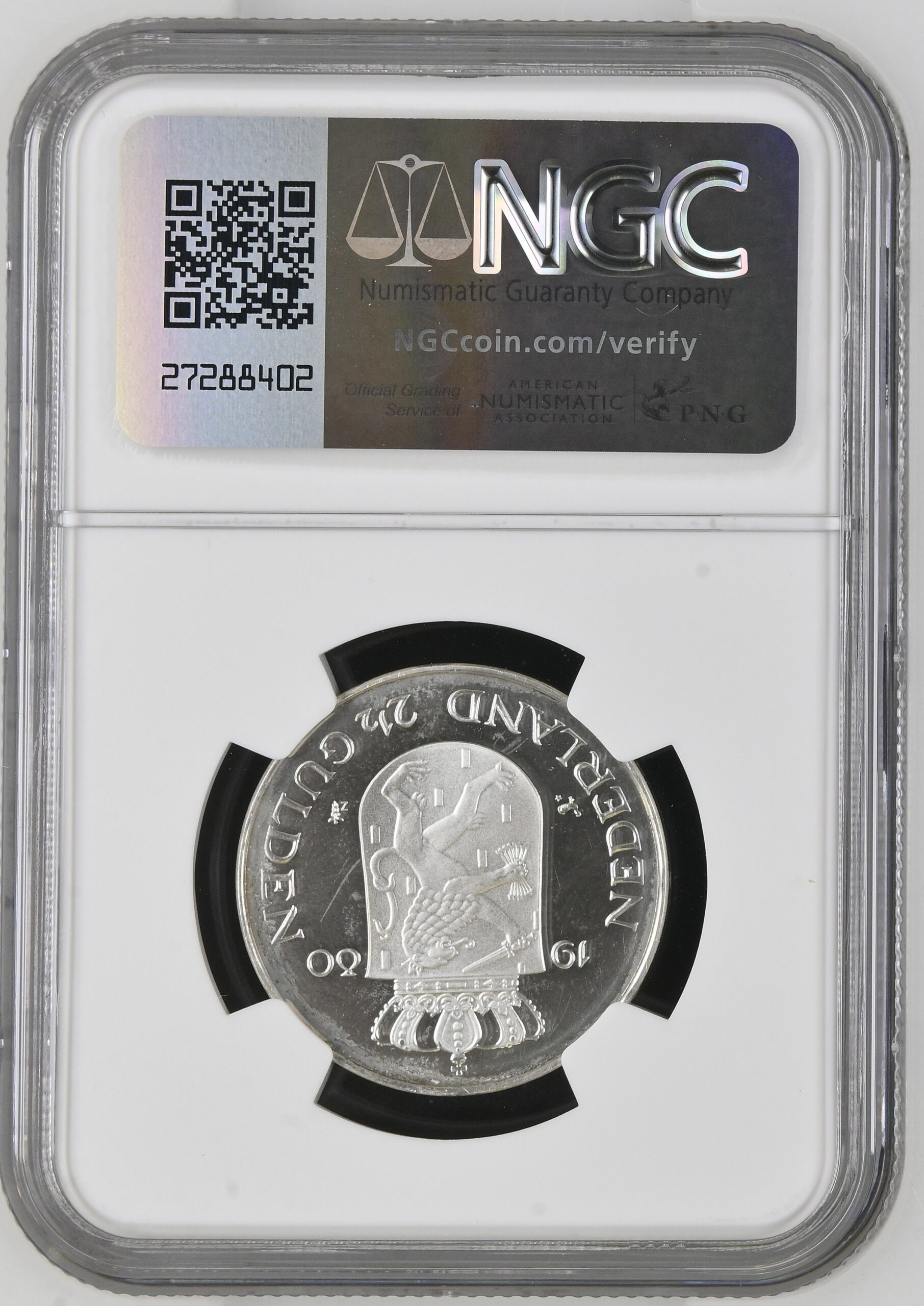 zilveren Rijksdaalder of 2 gulden 1980 Inhuldiging NGC MS65 Proof Dubbele Kop Rijksdaalder.1 zilveren Rijksdaalder of 2 1/2 gulden 1980 Inhuldiging NGC MS65 Proof Dubbele Kop Rijksdaalder