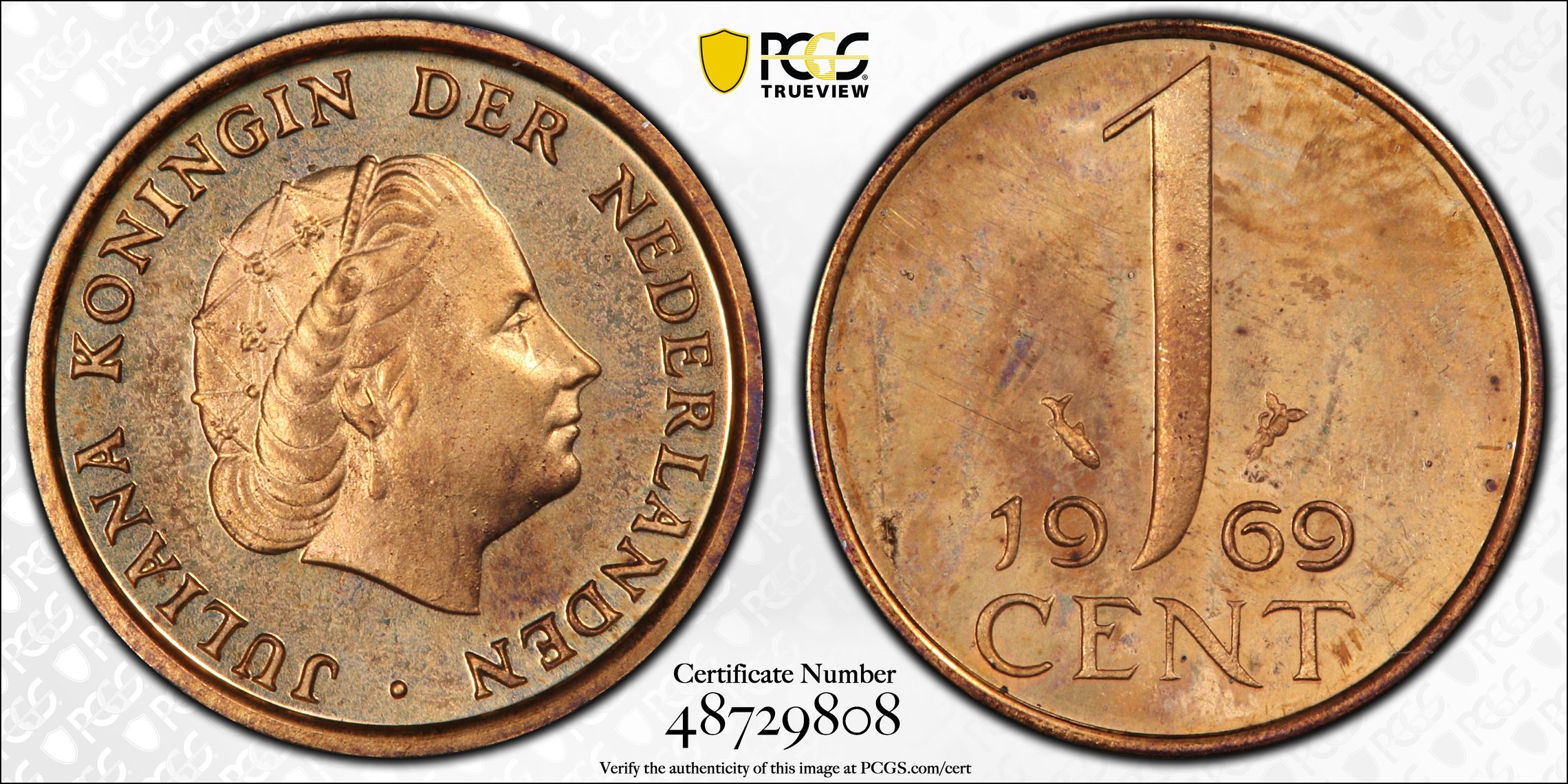 1 cent 1969 vis proof pr64 rb L.S. Beuth coll. PCGS 1 cent 1969 vis proof pr64 rb L.S. Beuth coll. PCGS