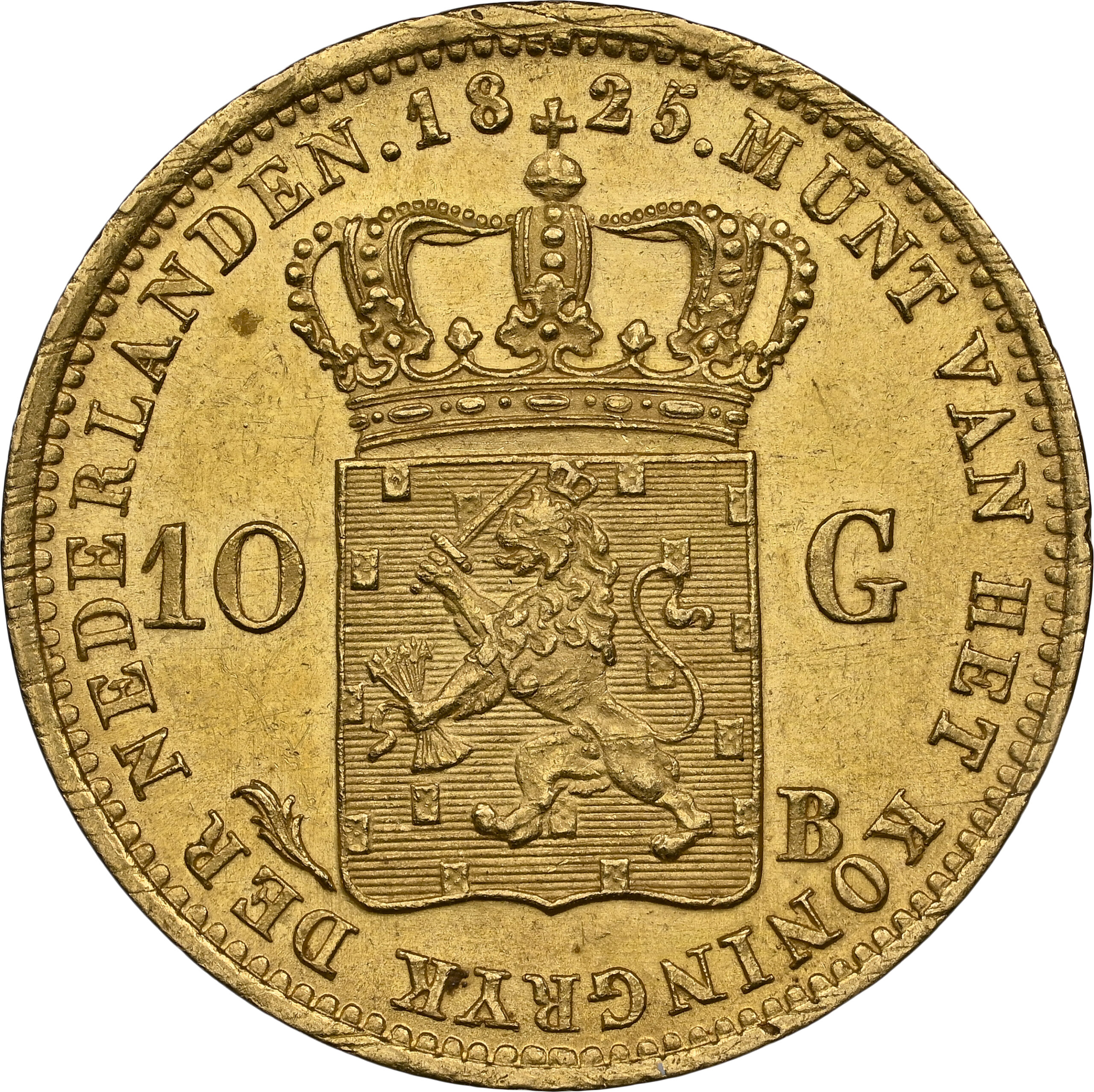 10 gulden 1825 Brussel MS64 az