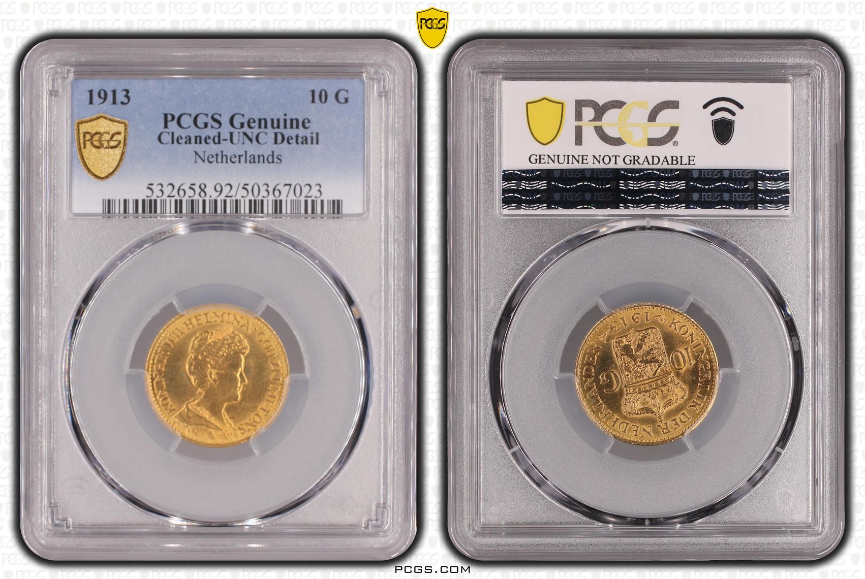 10 gulden 1913 UNC details PCGS 10 gulden 1913 UNC details PCGS