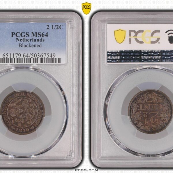 2 1/2 cent 1916 MS64 Blackened PCGS