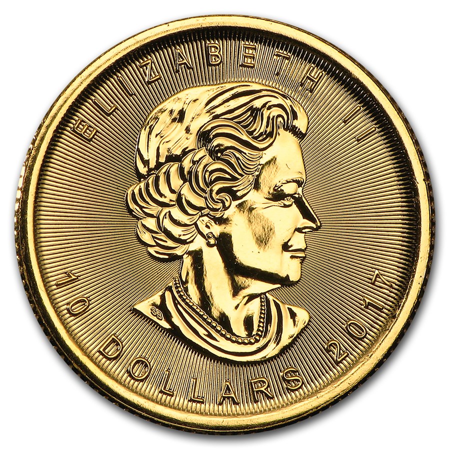 Gouden Canadian Maple Leaf 0.25 oz 2017- back Gouden Canadian Maple Leaf 1/4 oz 2017