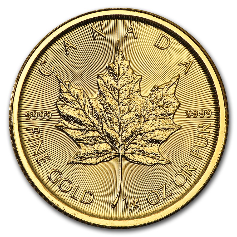 Gouden Canadian Maple Leaf 0.25 oz 2017- front Gouden Canadian Maple Leaf 1/4 oz 1984