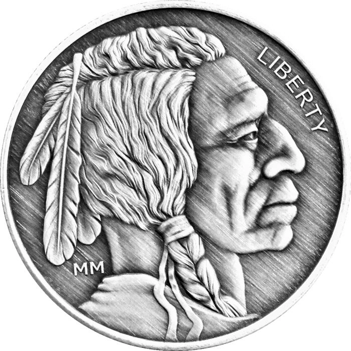mason mint buffalo AF -back buffalo 1 oz zilver round