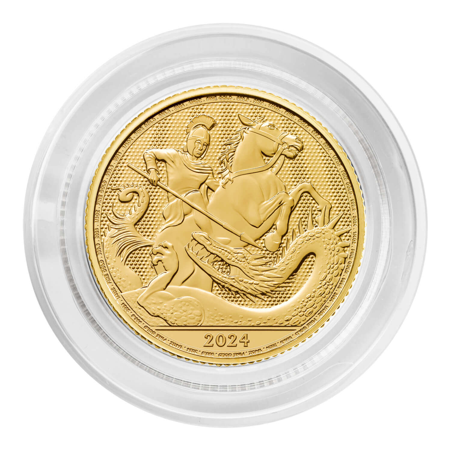 st.george and the dragon 0.25 oz 2024 goud -front st. george and the dragon