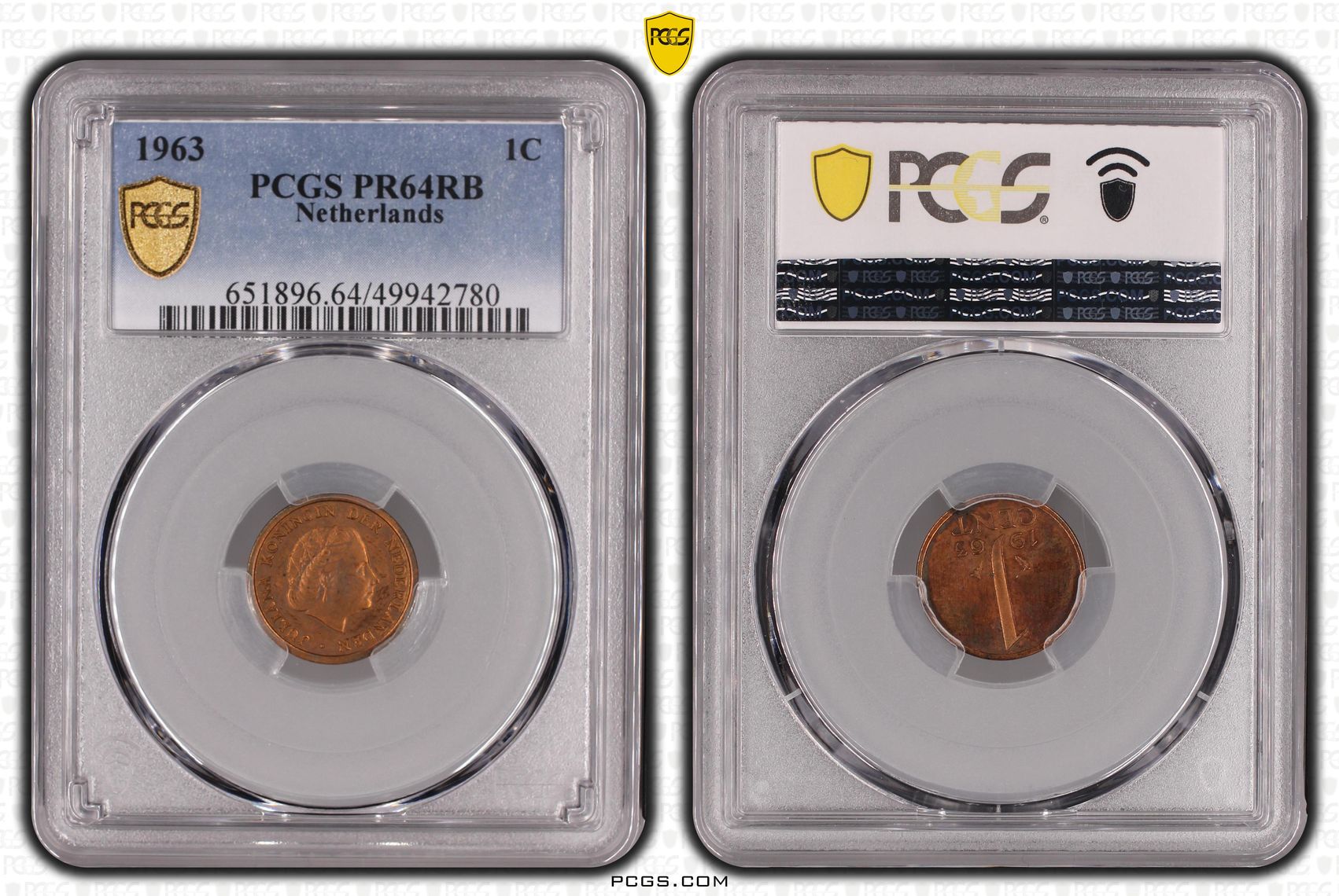 1 cent 1963 Proof PR64 rb PCGS Top Pop 1 cent 1963 Proof PR64 rb PCGS Top Pop