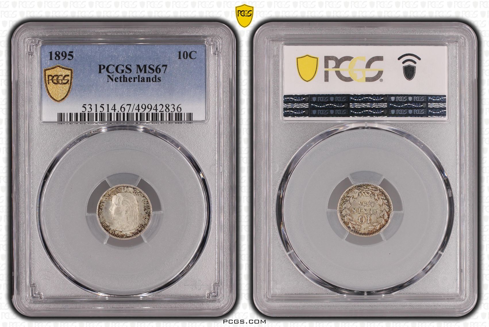 10 cent 1895 MS67 PCGS 10 cent 1895 MS67 PCGS Keydate
