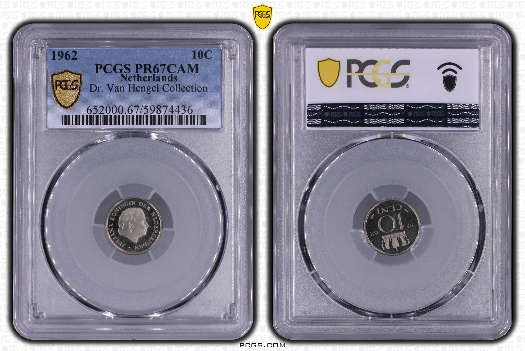 10 cent 1962 PR67 CAM PCGS Van Hengel Collectie 10 cent 1962 PR67 CAM PCGS Van Hengel Collectie