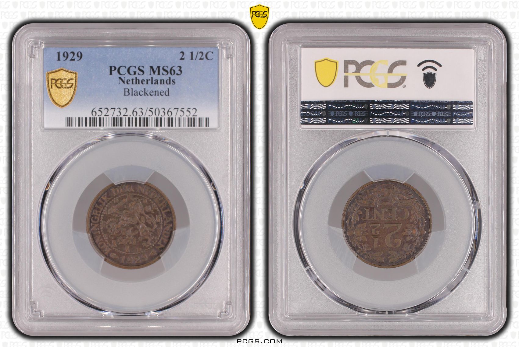 2.5 cent 1929 MS63 PCGS 2 1/2 cent 1929 MS63 PCGS Blackened