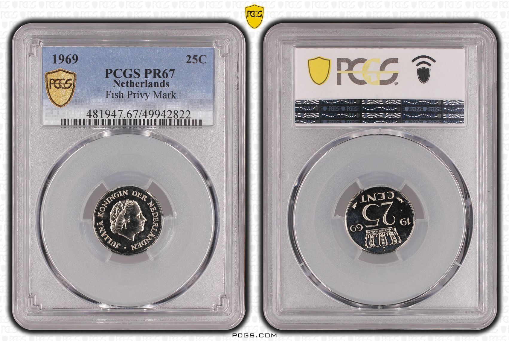 25 cent 1969 vis Proof PCGS PR69 25 cent 1969 vis Proof PCGS PR69