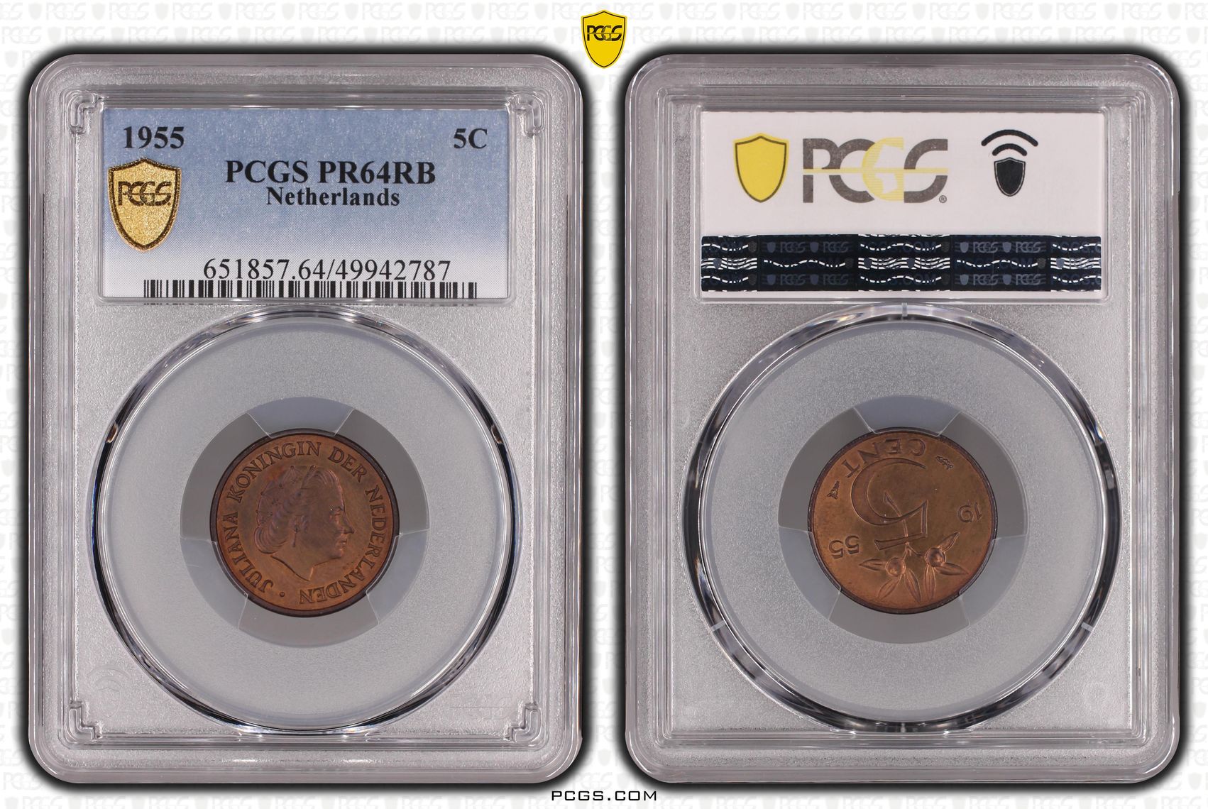 5 cent 1955 Proof PR64 RB PCGS 5 cent 1955 Proof PR64 RB PCGS