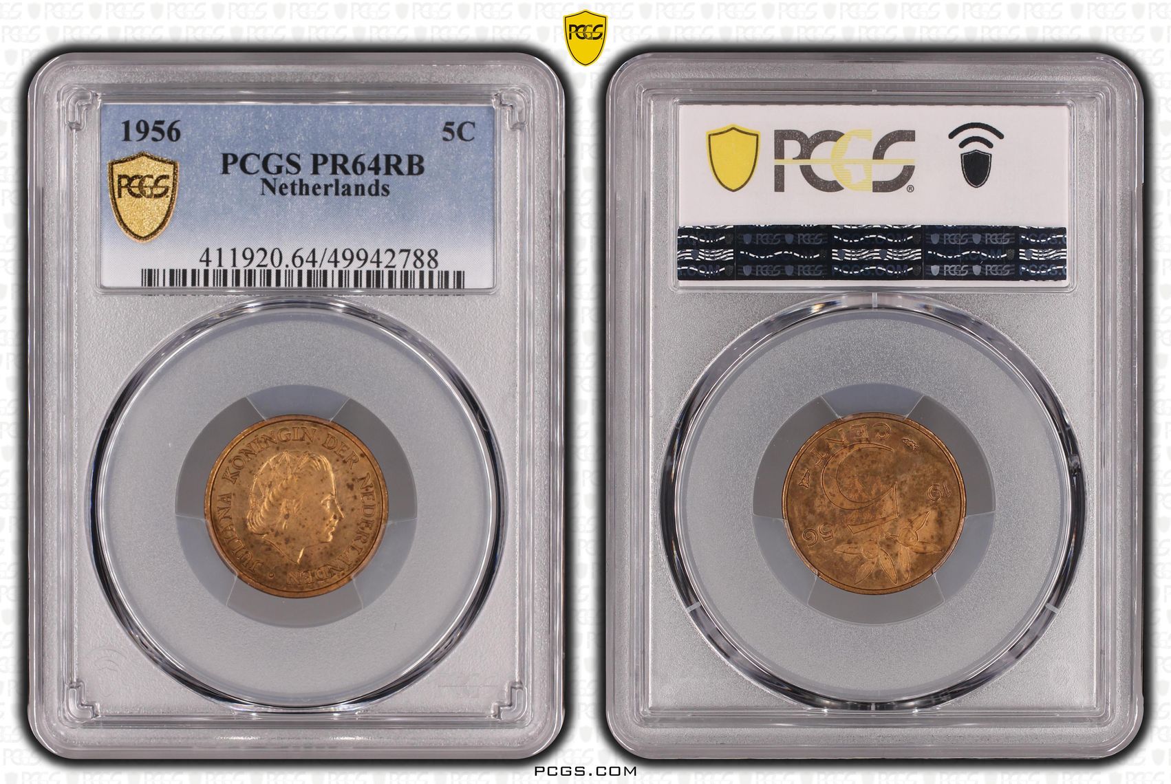 5 cent 1956 Proof PR64 RB 5 cent 1956 Proof PR64 RB