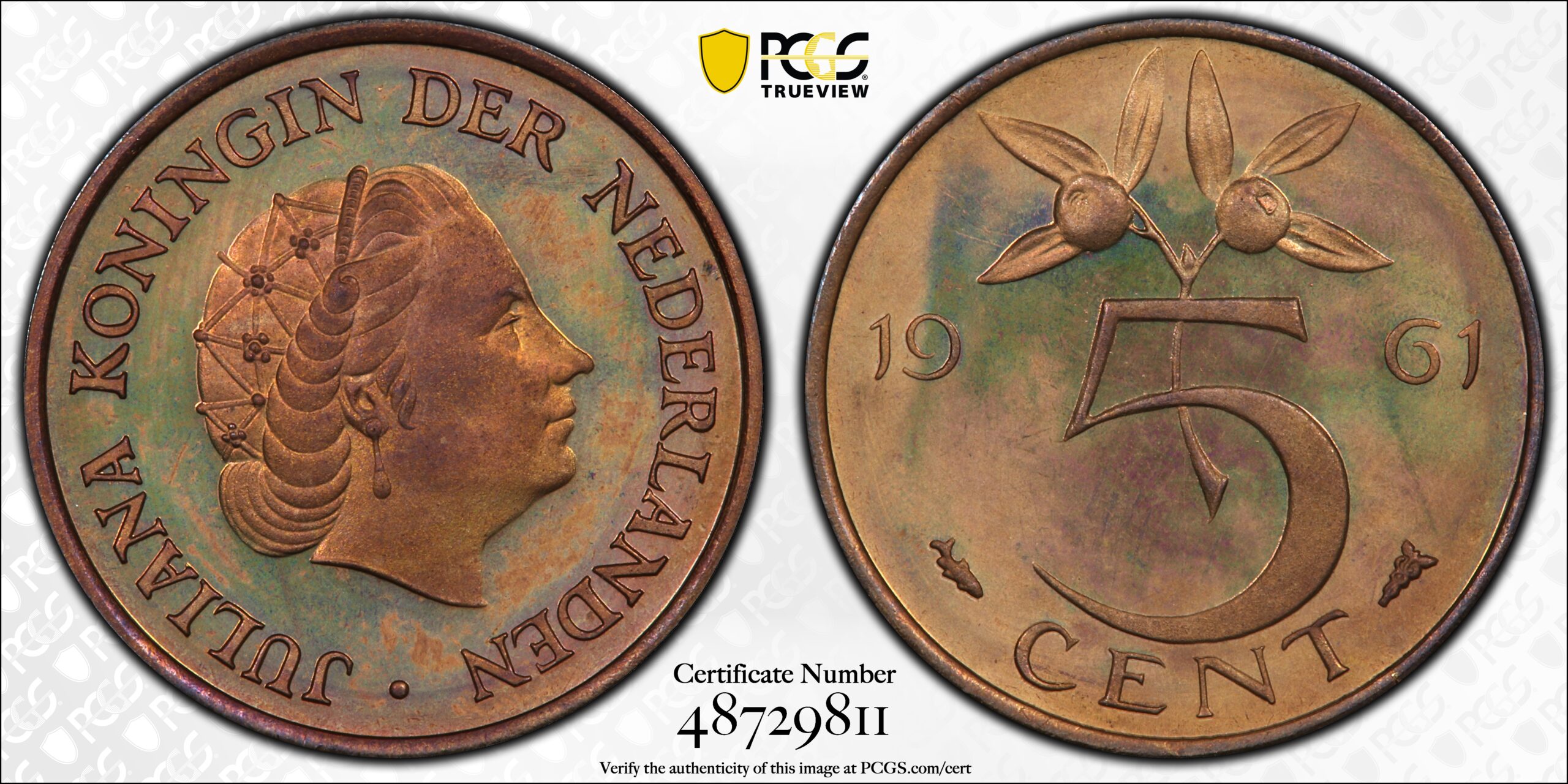 5 cent 1961 PR65 RB 5 cent 1961 PR65 RB